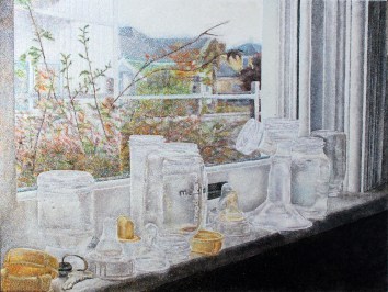 Latching, 24” X 32”, glitter and glue on panel. Only glitter piece completed since becoming a mother