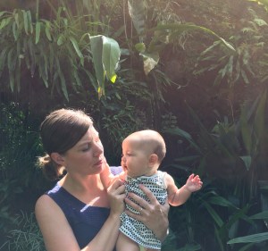 Erica and daughter Ona exploring the botanical gardens after a show