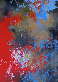 Savages 2016 acrylic and metallic media on canvas 84" x 60" 